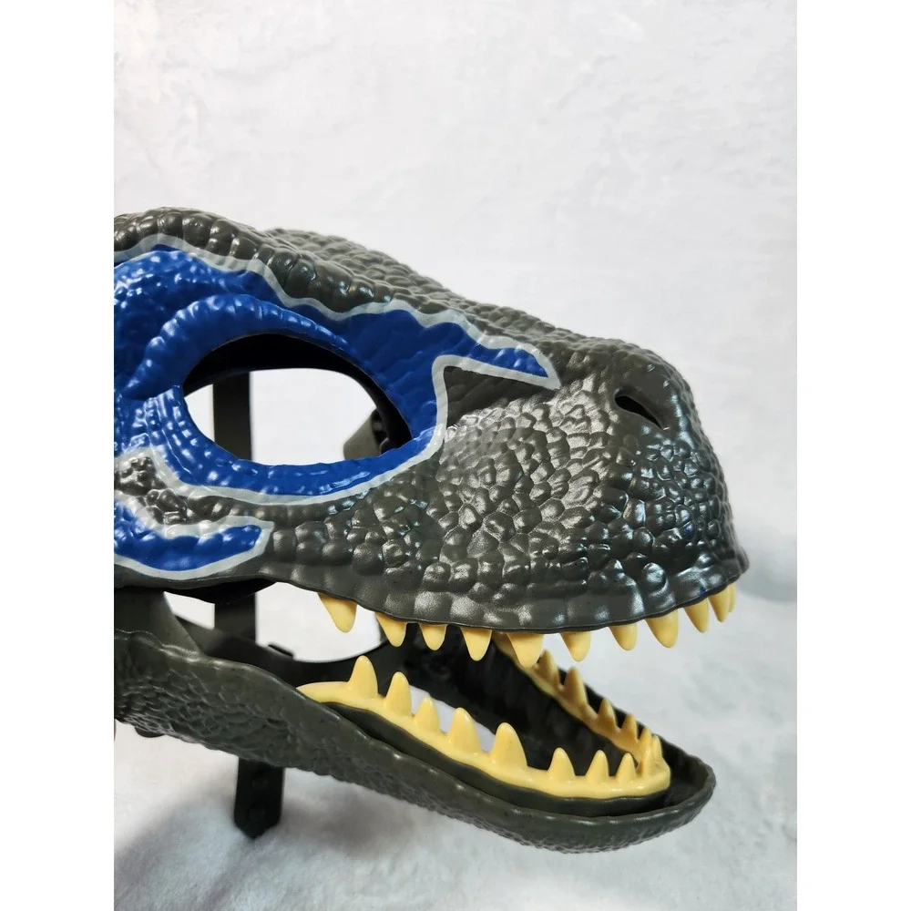 Jurassic Park VELOCIRAPTOR BLUE Dinosaur Dino Mask Raptor Movie World NWT